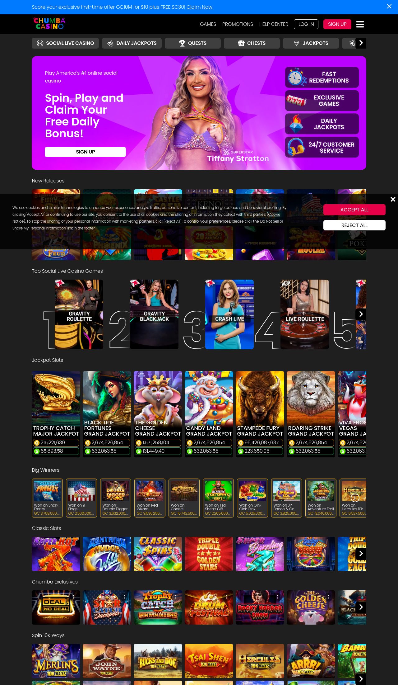 Chumba Casino desktop screenshot