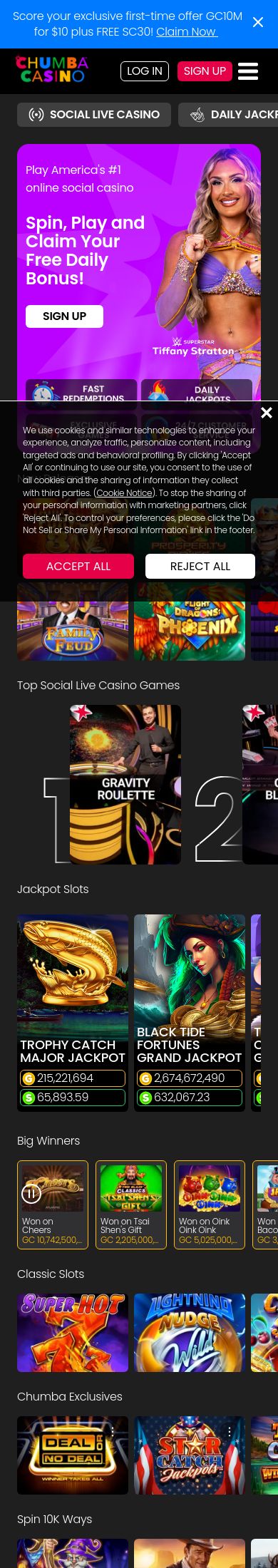 Chumba Casino mobile screenshot