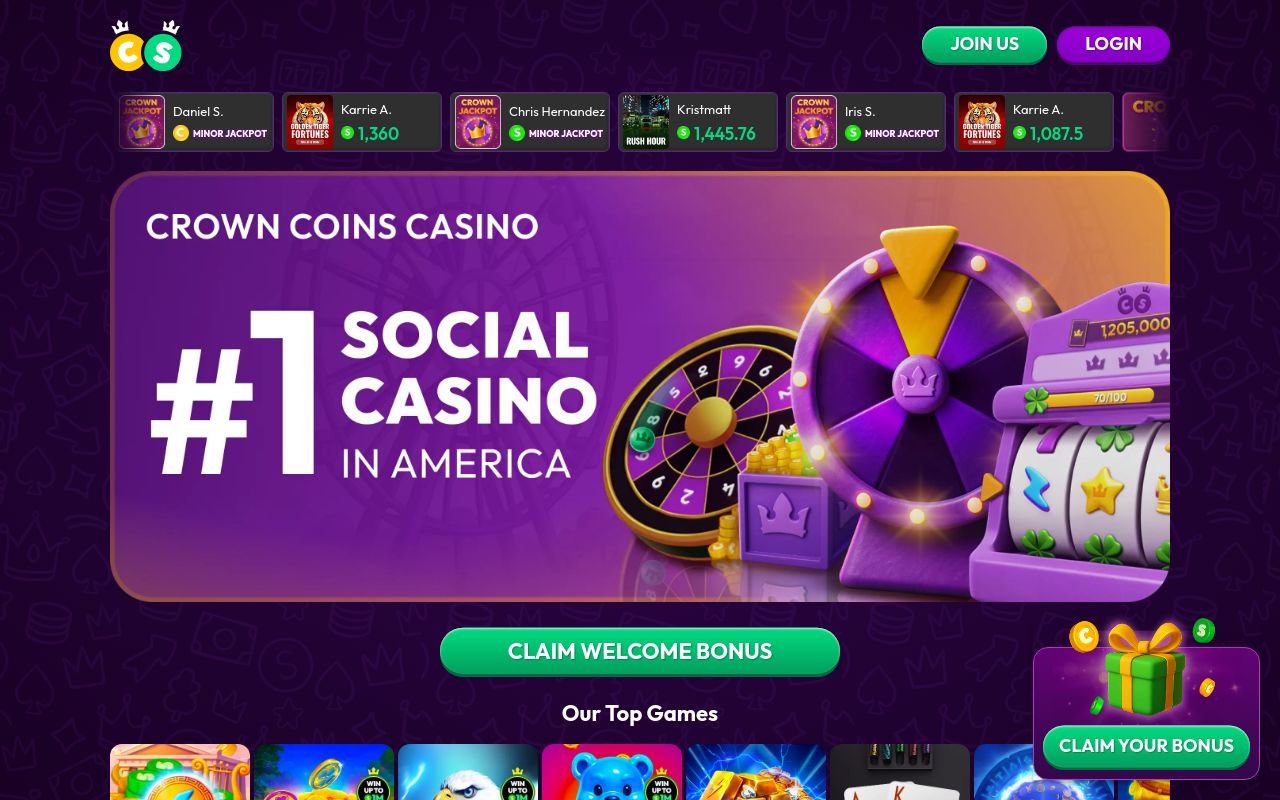 Crown Coins Casino desktop screenshot