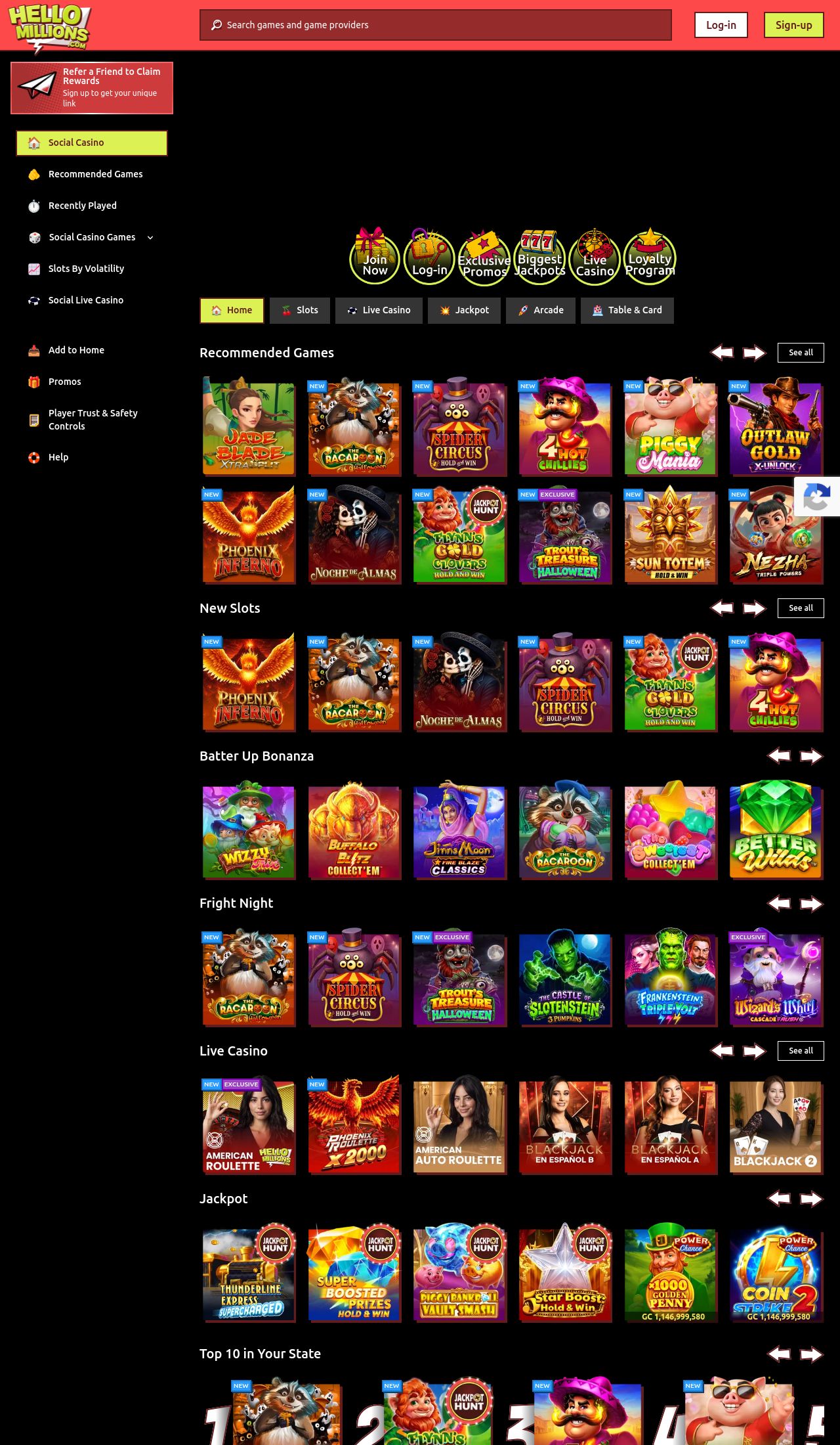 HelloMillions desktop screenshot