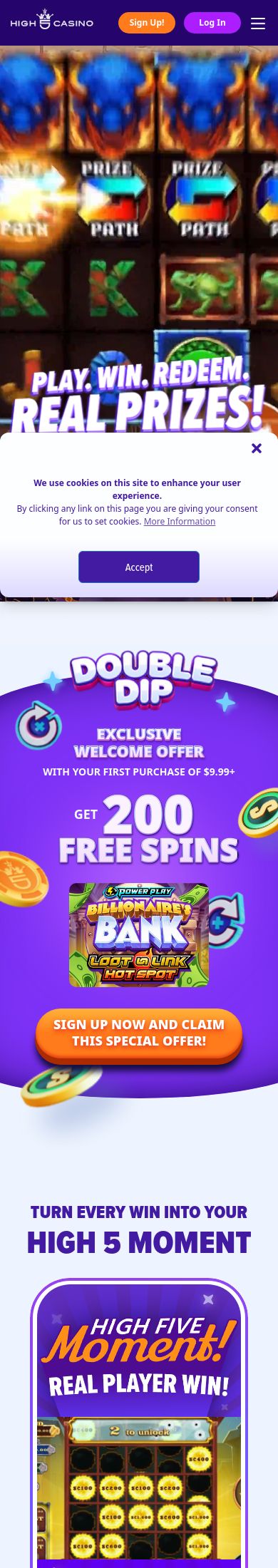 High 5 Casino mobile screenshot