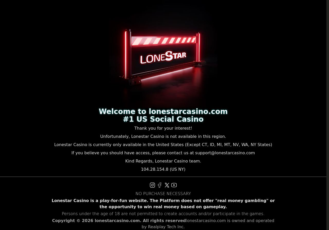 LoneStar Casino desktop screenshot