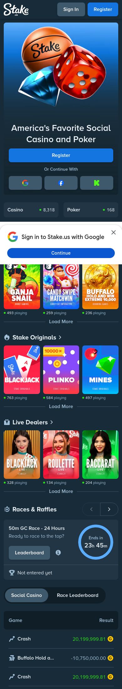 Stake.us mobile screenshot