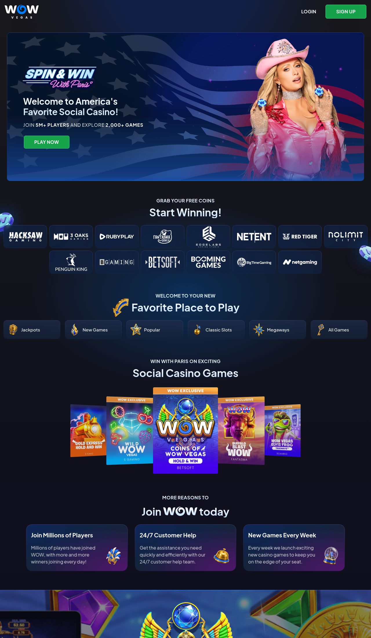 WOW Vegas desktop screenshot